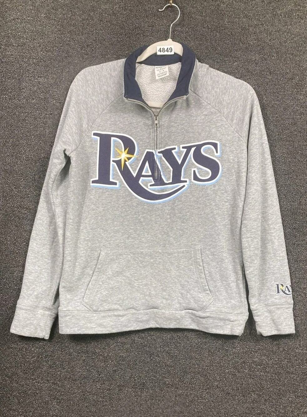 Tampa Bay Rays Sweatshirt Womens Medium Gray MLB Baseball Quarter Zip Pullover